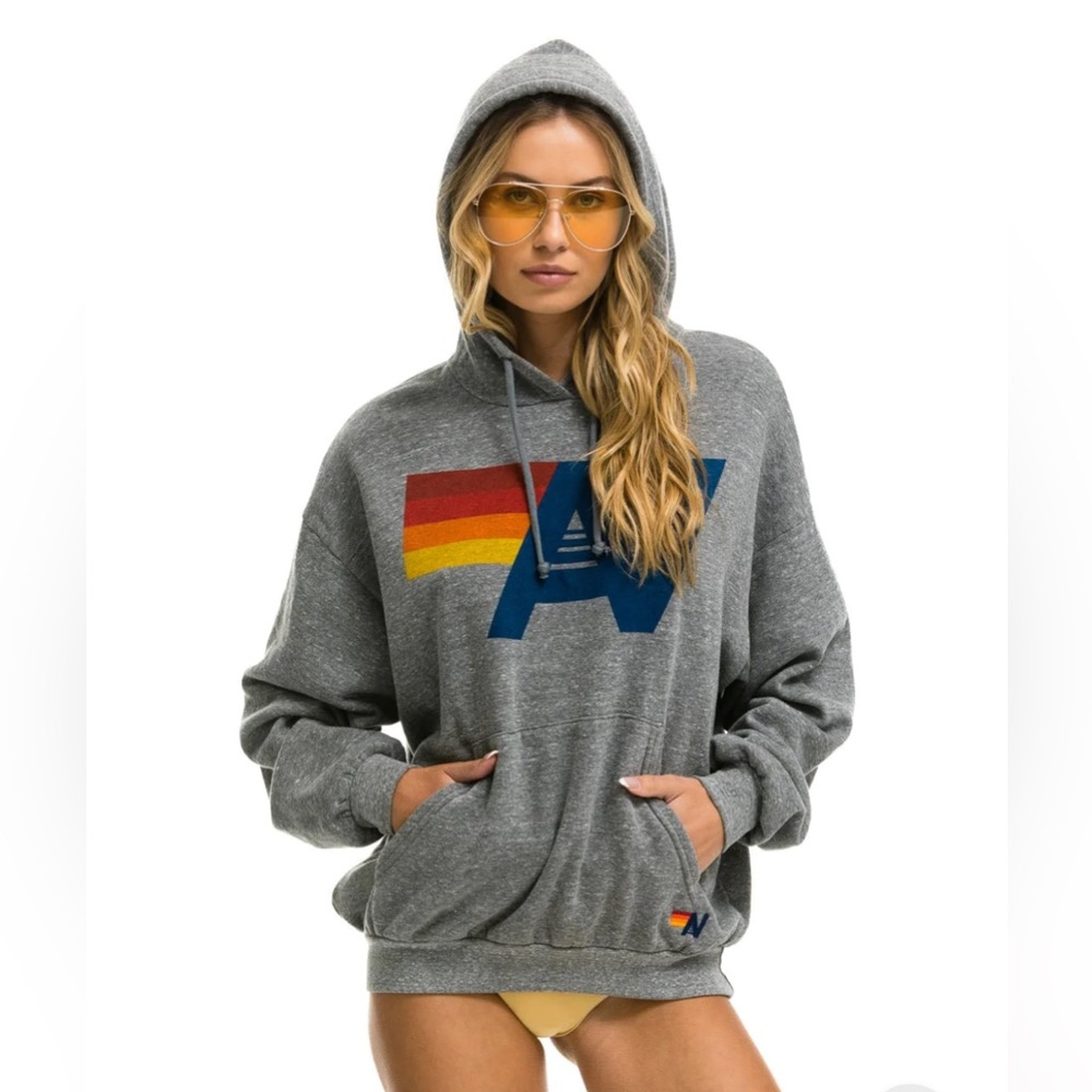 Aviator Nation Logo Relaxed Hoodie Small
